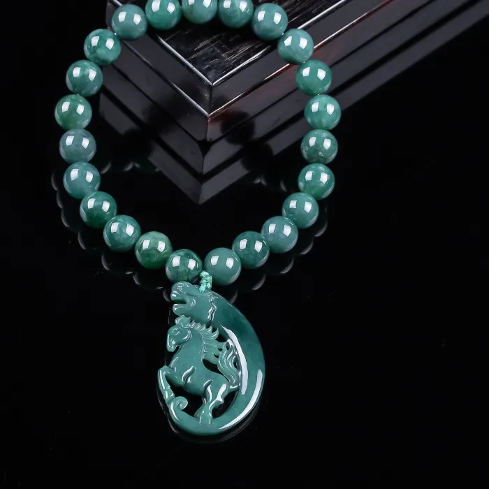 Authentic Celestial Equine of the Blue Tides Jadeite Talisman
