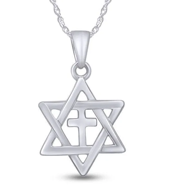 Authentic The Celestial Harmony Star of David and Cross Sacred Pendant Necklace