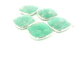 Authentic The Amazonite Cushion Bezel - Gilded Sanctuary of the Serene Wave