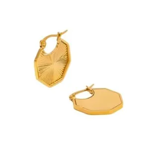Authentic Hexagon Ray Huggie Earring A Sigil Of Geometry And Light In 18K Gold