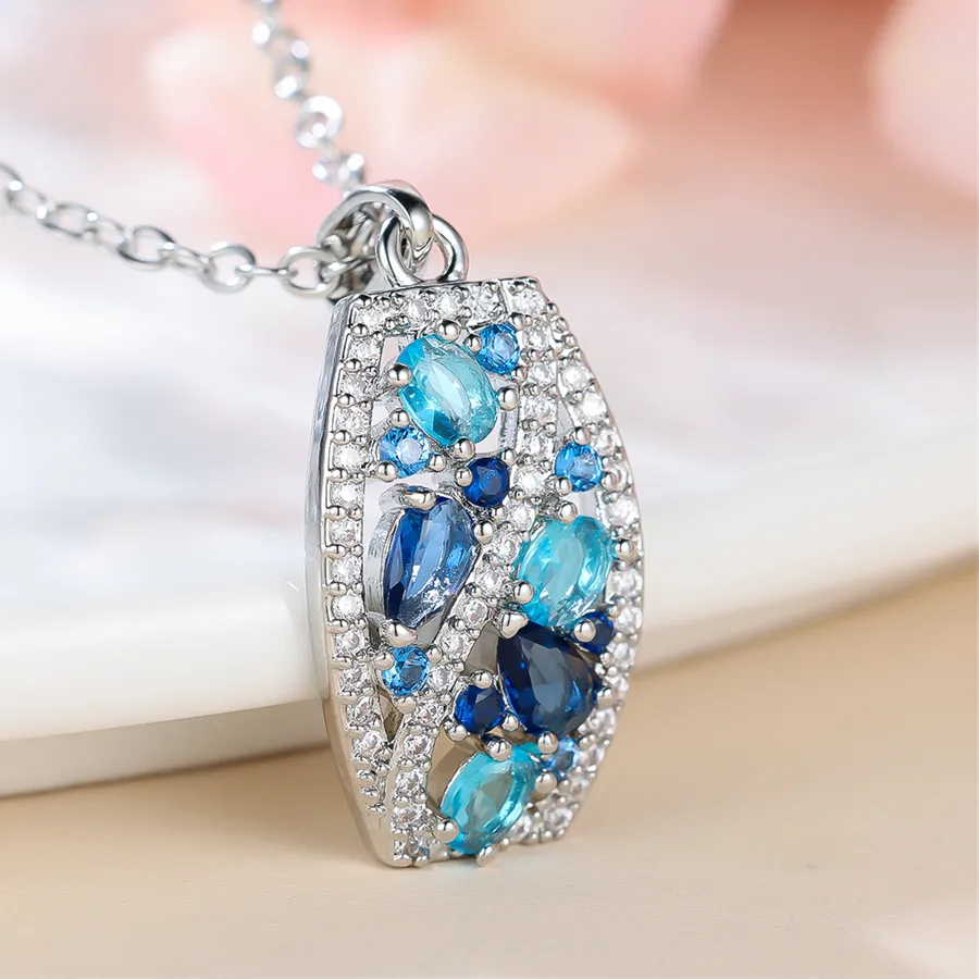 Authentic Moonlit Aqua Guardian: Aqua Blue Crystal Pendant of Serenity