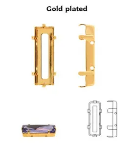 Authentic Sacred Settings For Baguette Vision Stones Artisan Gold- Plated Talisman Mounts