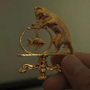 Authentic The Feline Angler of Serendipity - Gilded Intuition Talisman