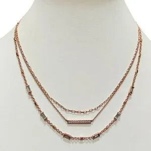 Authentic Elevate Your Aura: Yellow Gold Plated 3 Layer Cubic Zirconia Necklace for Spiritual Radiance