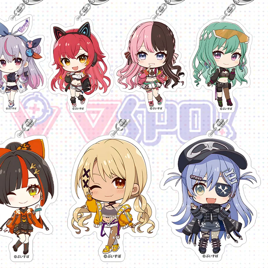 Authentic Vtuber Vspo Gigo Limited Edition Yumeno Akari Komori Met Shiranami Ramune Nekota Tsuna Chibi Kawaii Acrylic Keychain Bag Pendant
