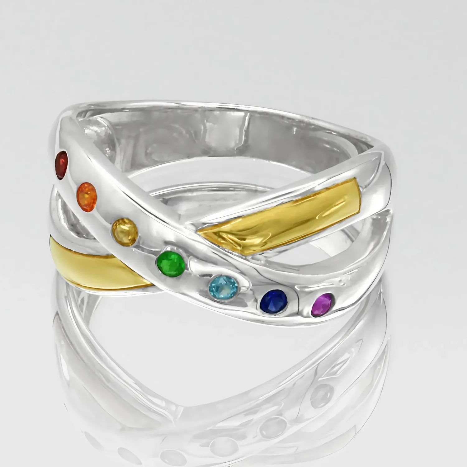 Authentic Vibrational Harmony: 7 Chakra Ring of Golden Resonance