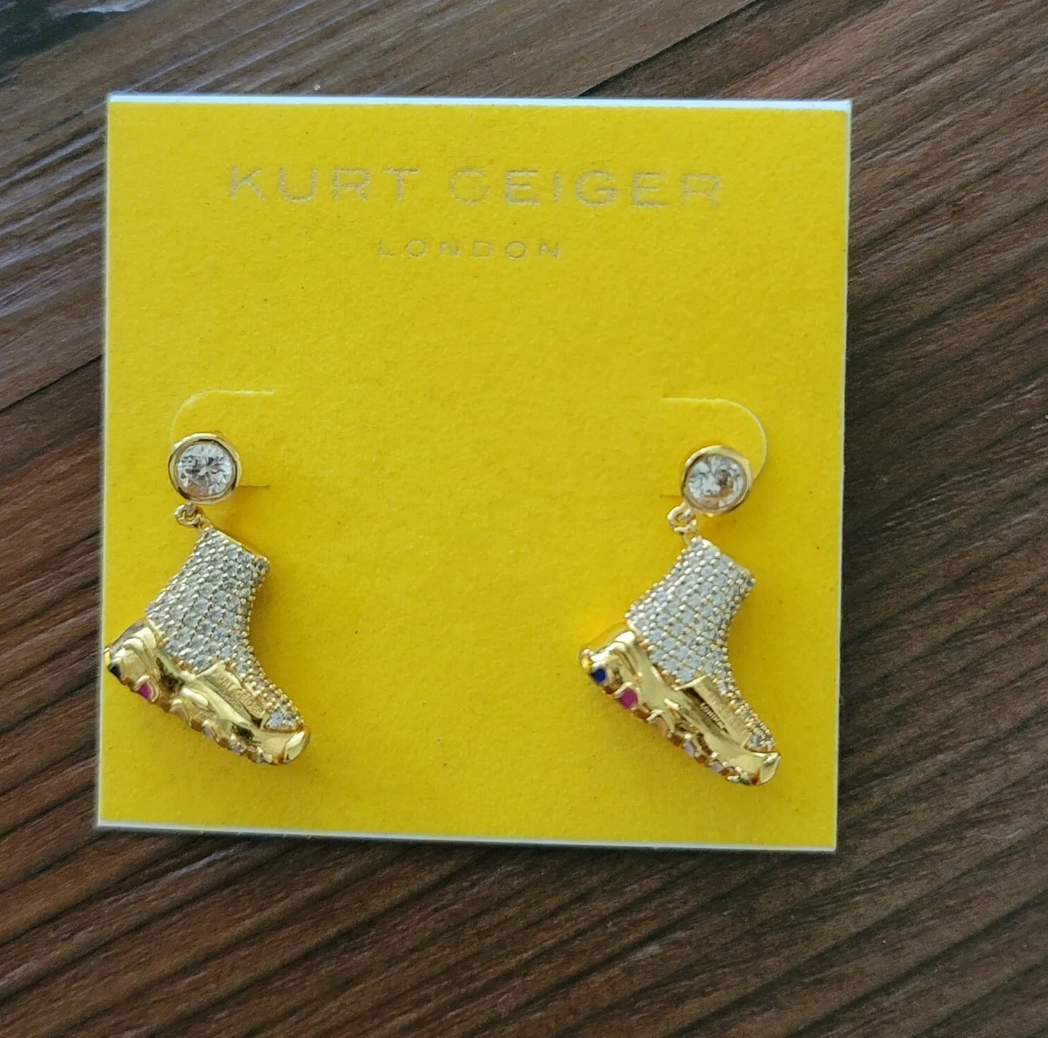Authentic Celestial Drop Dangles: KURT GEIGER Gold‑Plated CZ Enamel Orbs