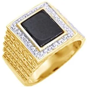 Authentic The Obsidian Sentinel: 18kt Gilded Sterling Shield Ring