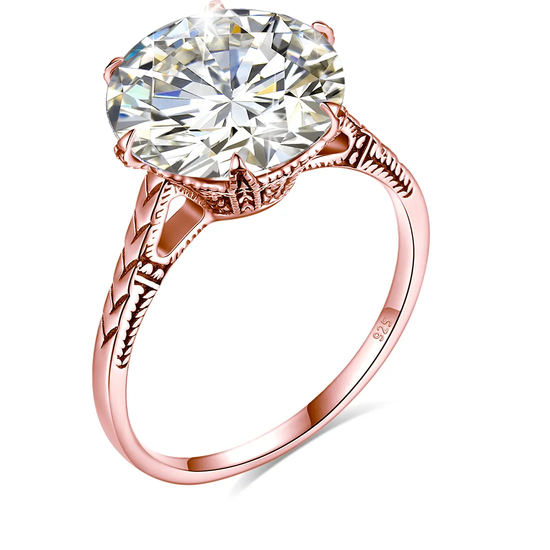 Authentic Enchanted Rose‑Gold Moissanite Circle of Light – 12 mm, 6 ct