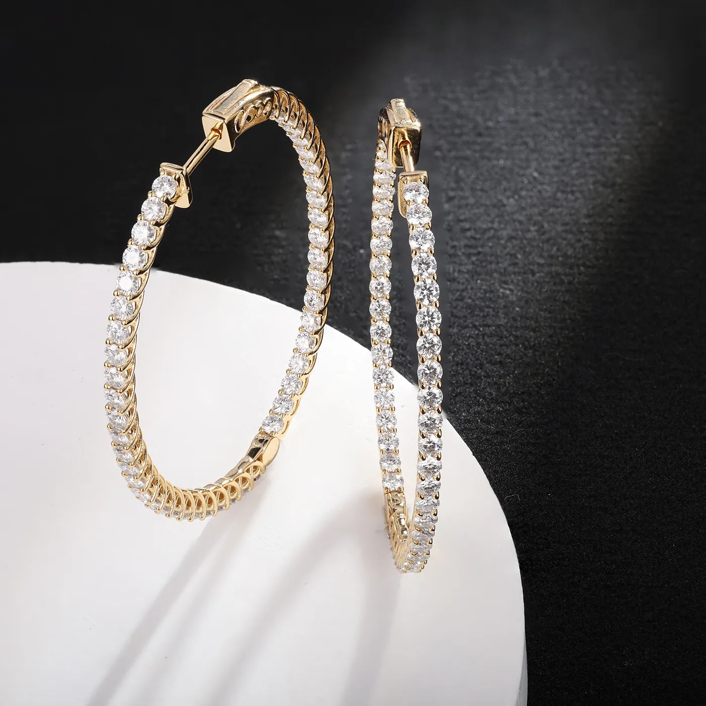 Authentic Celestial Halo Radiant Zircon Hoops