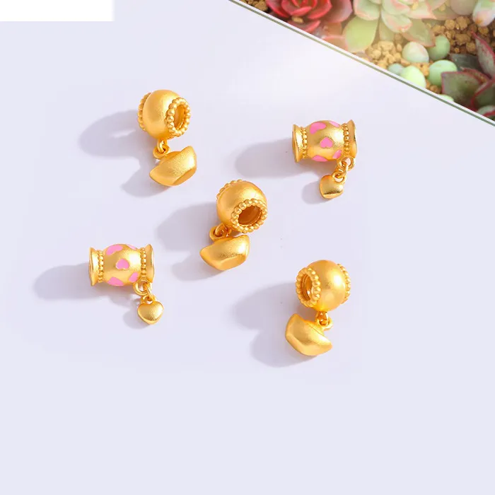 Authentic Celestial Gold Ingot Charm – 24K Alchemical Candy Beads for Sacred DIY Bracelets