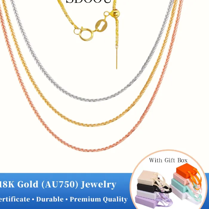 Authentic Embracing the Harmony of the Universe: 18K Gold Chopin Chain of Balance
