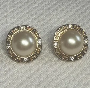 Authentic Givenchy Luminous Pearl and Crystal Celestial Post Earrings