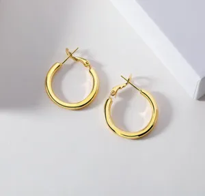 Authentic Elevate Your Spirit with Luminous Gold Plated Swivel Hoop Earrings
