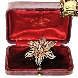 Authentic Petals of Protection - Vintage Flower Filigree Brooch
