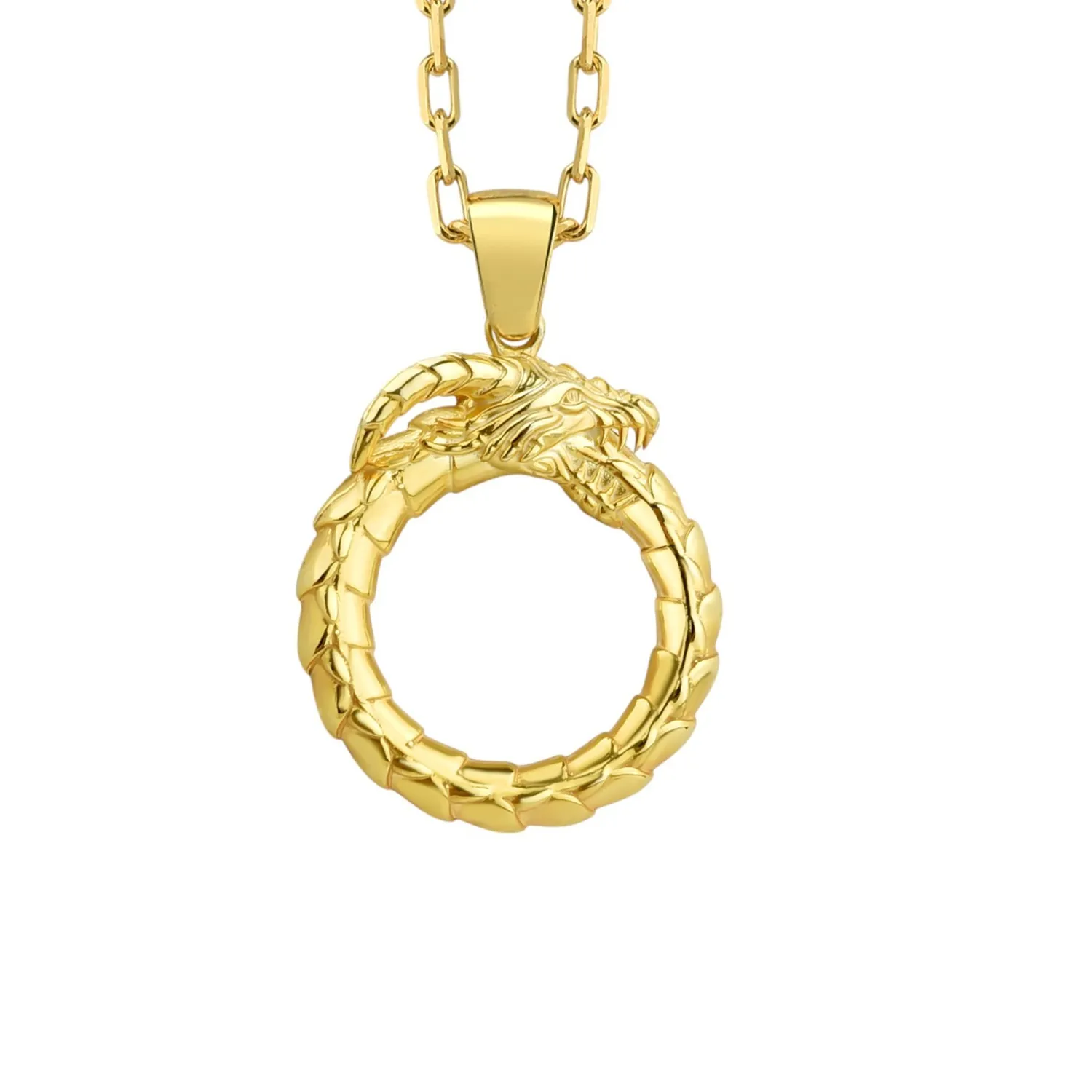 Authentic The Infinite Cycle: Sterling Dragon Ouroboros Amulet