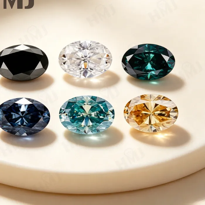 Authentic Celestial Radiance: Oval Moissanite Charms of Cosmic Harmony