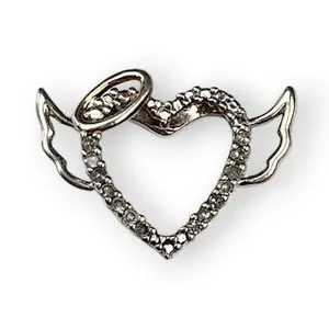 Authentic Celestial Halo Angel Heart Gold-Plated Sterling Silver Pendant
