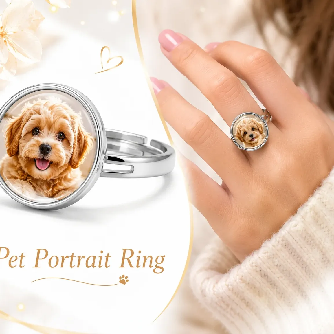 Authentic Enchanted Family Bond Ring: Weaving Memories in Gold