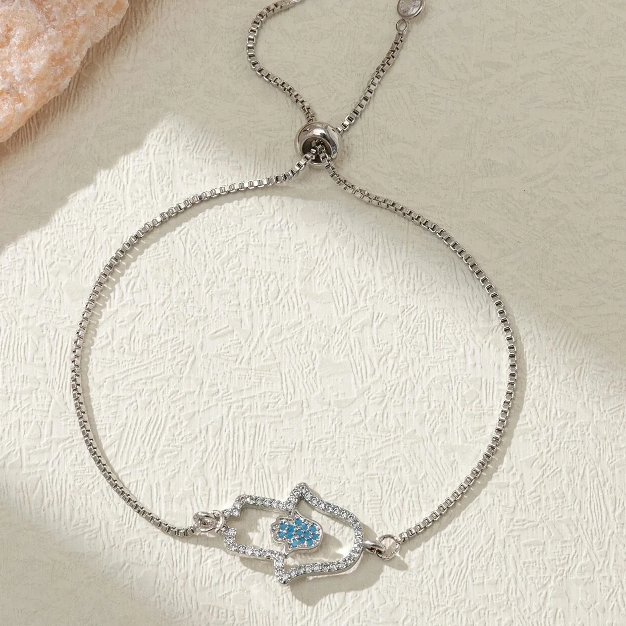 Authentic Rose‑Gold Hamsa: The Enchanted Double‑Hand Shield Bracelet