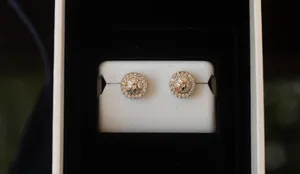 Authentic Celestial Halo: 2.00 CTW Gold‑Plated Moissanite Studs