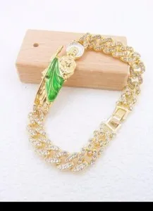 Authentic Saint Jude Image Adjustable 14K Gold Plated Bracelet