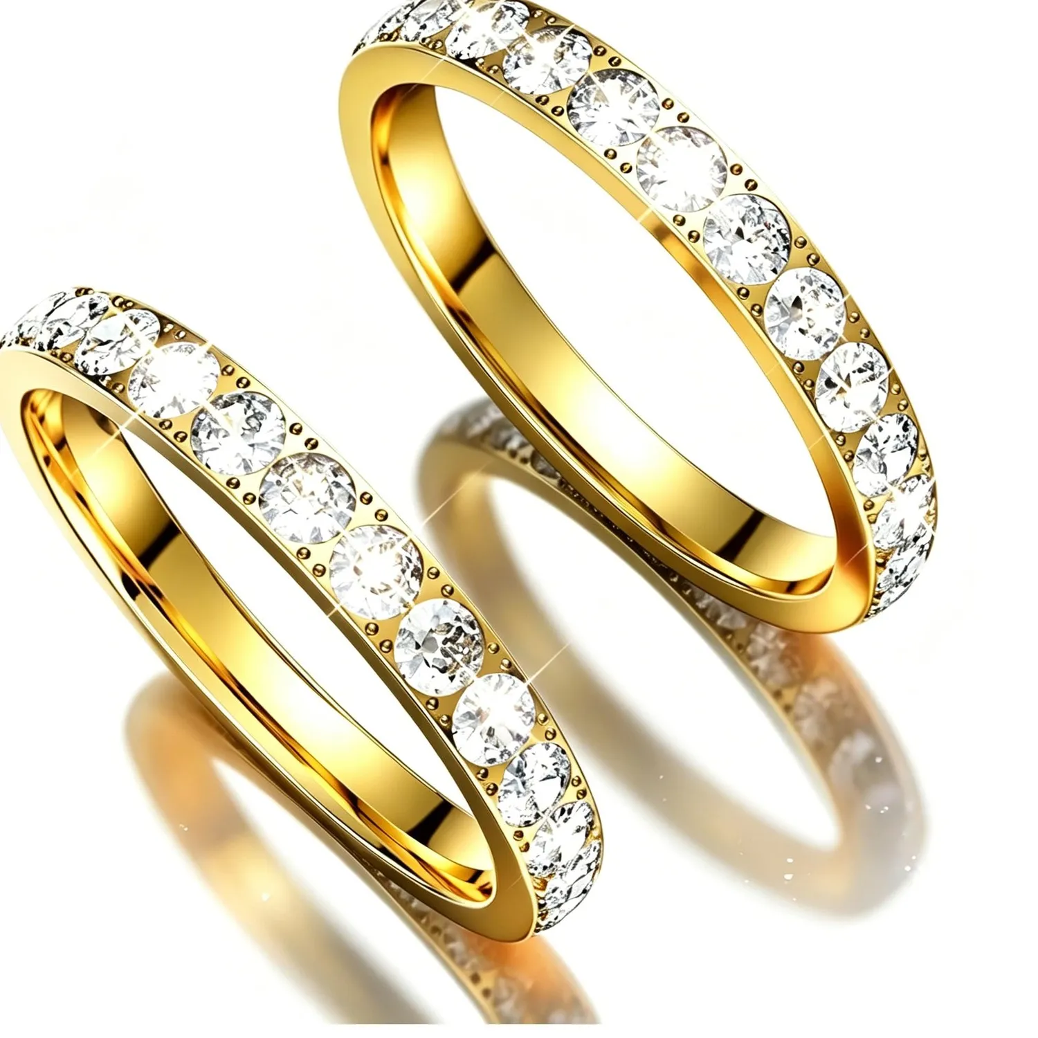 Authentic 2-Pack 14K Gold Plated Stackable Bands Compatible for Oura Ring Gen 5/4/3, We...