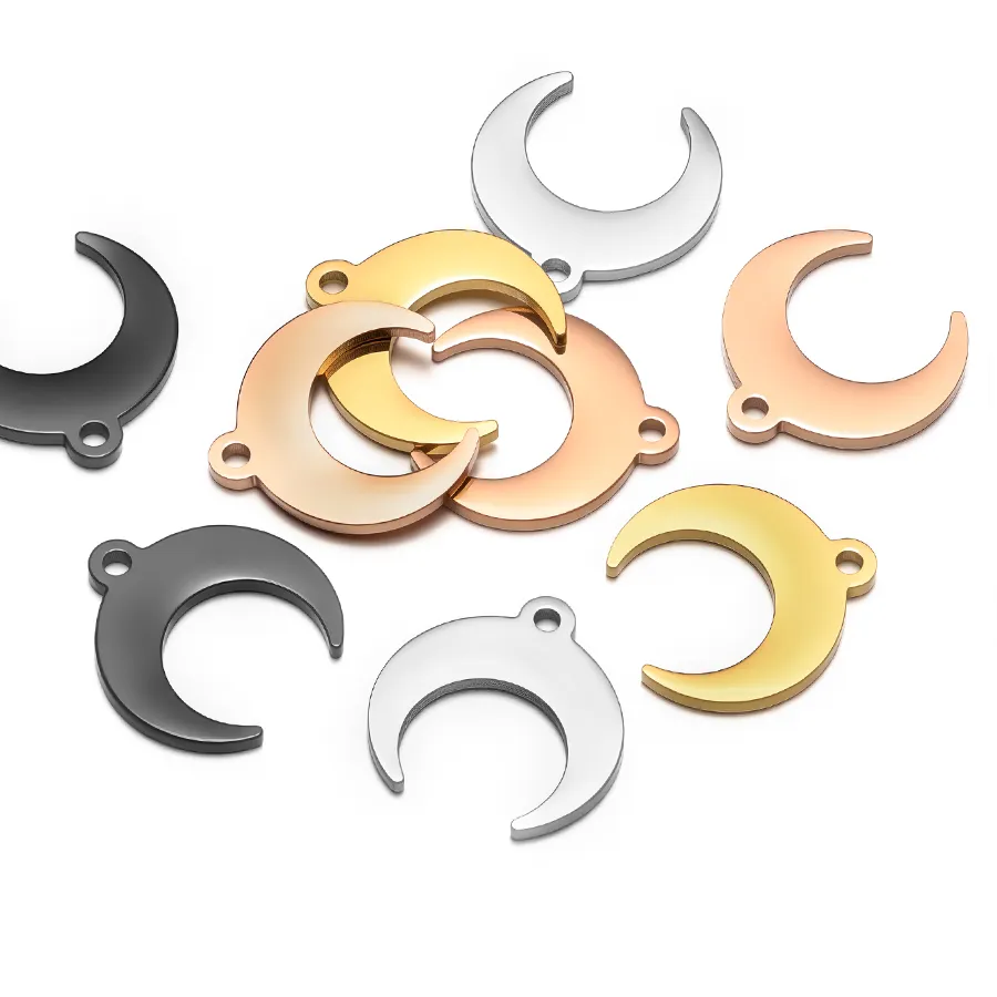 Authentic 5pcs Gold Color Ox Horn Charms Moon Necklaces for DIY Jewelry Making Handmade Pendants Bracelets Accessories
