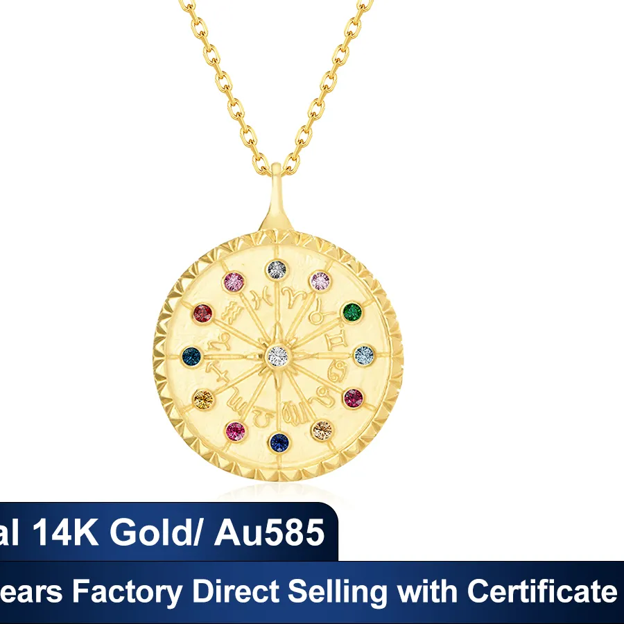 Authentic The Celestial Wheel of Fortune 14K Gold Zodiac Talisman