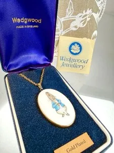 Authentic The Whispering Meadow Peter Rabbit Gold-Plated Ceramic Talisman