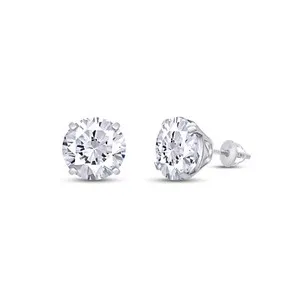 Authentic Celestial Radiance Solitaire Studs: Lab-Grown Diamonds in Sterling Silver