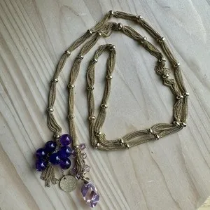 Authentic The Violet Veil Lariat: A 37-Inch Journey of Amethyst and Crystalline Light