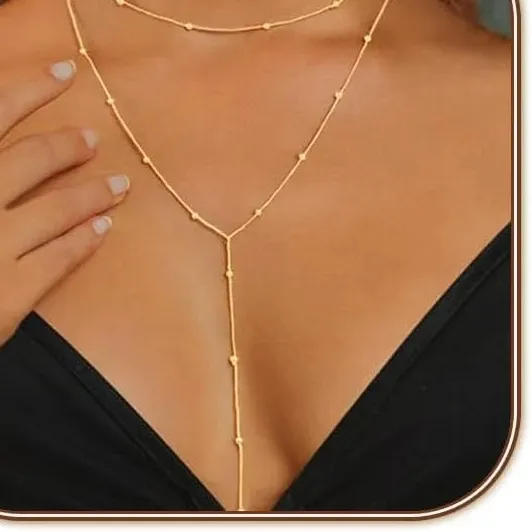 Authentic Radiant Cascade 14k Gold-Plated Lariat Talisman