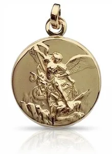 Authentic Celestial Armor: The Gilded Saint Michael Medallion in Sterling Silver