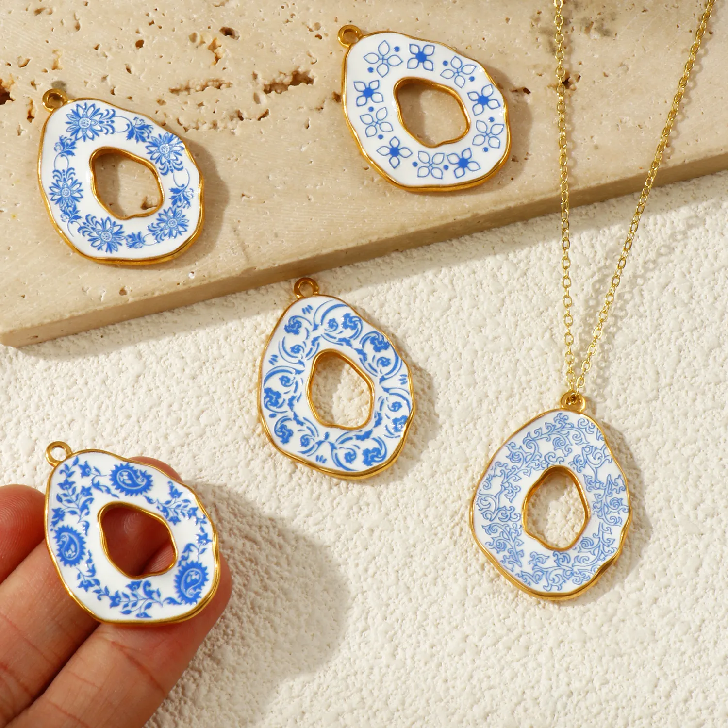 Authentic Cerulean Bloom Geometric Talismans of Flowing Harmony