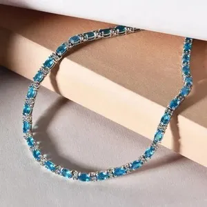 Authentic Celestial Azure Aura: The Ethereal Aquamarine Tennis Necklace