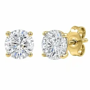 Authentic Celestial Radiance Lab Grown Diamond Stud Earrings in 925 Sterling Silver