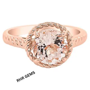 Authentic The Celestial Dawn Morganite and Rose Gold Sacred Bond Ring