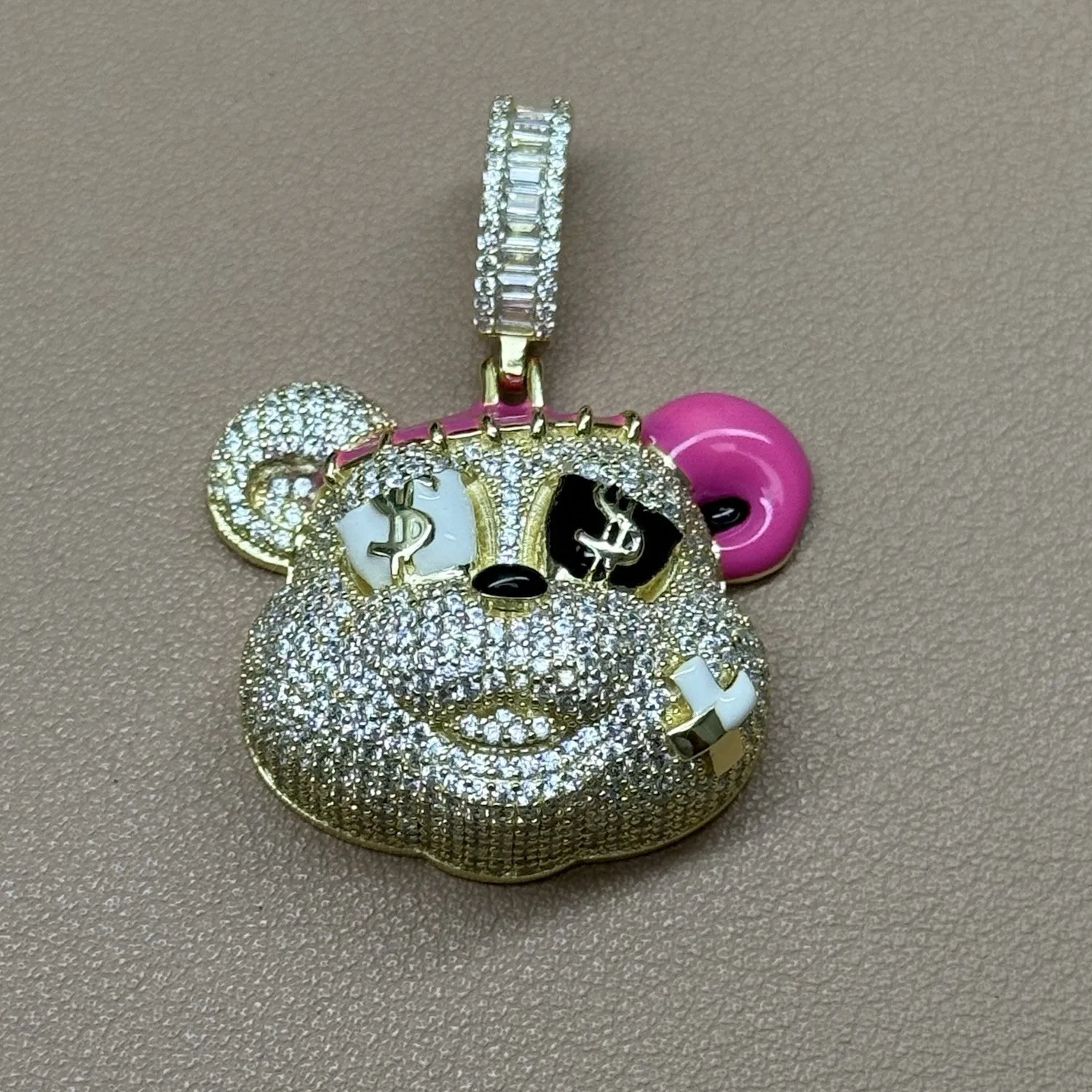 Authentic Celestial Bear Talisman – Gold-Plated 925 Silver Pendant with Enchanted CZ, 20g