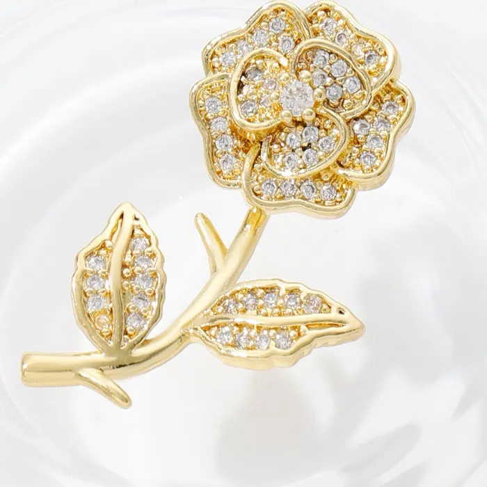 Authentic 18K Gold Plated Rose/Bear/Square Charms Pendants For Necklace Making Findings DIY Jewelry Materials