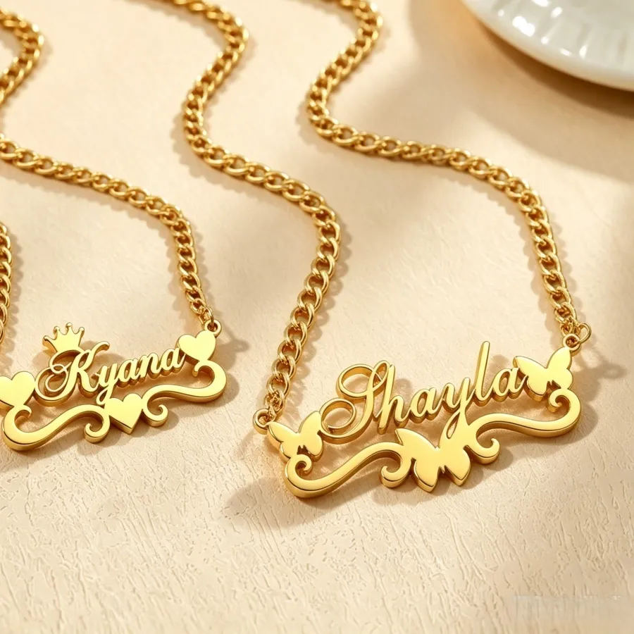 Authentic The Gilded Sigil Personalized Name Talisman On Heavy Cuban Chain