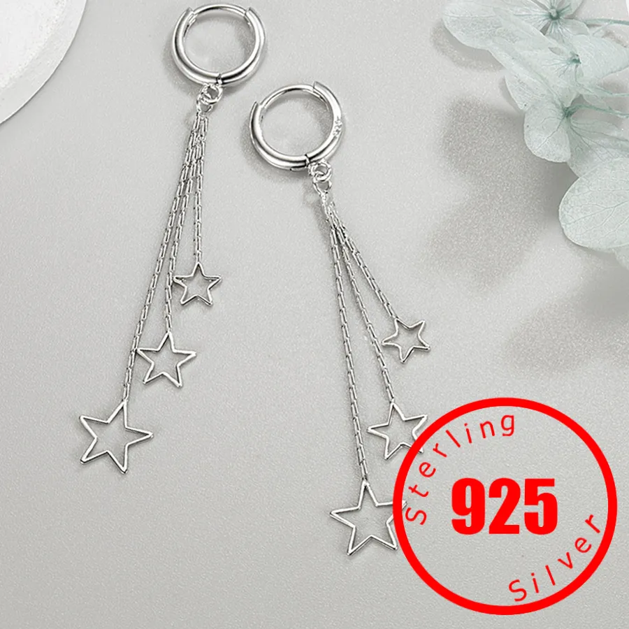 Authentic Celestial Constellation Tassel Earrings in Sterling Silver