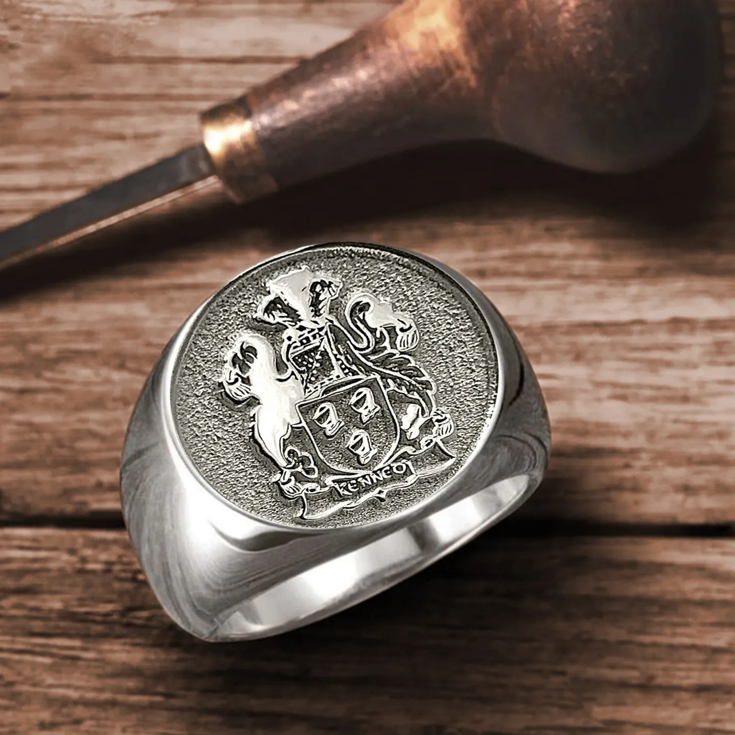 Authentic The Ancestral Sigil: A Bespoke Sterling Silver Signet of Heritage