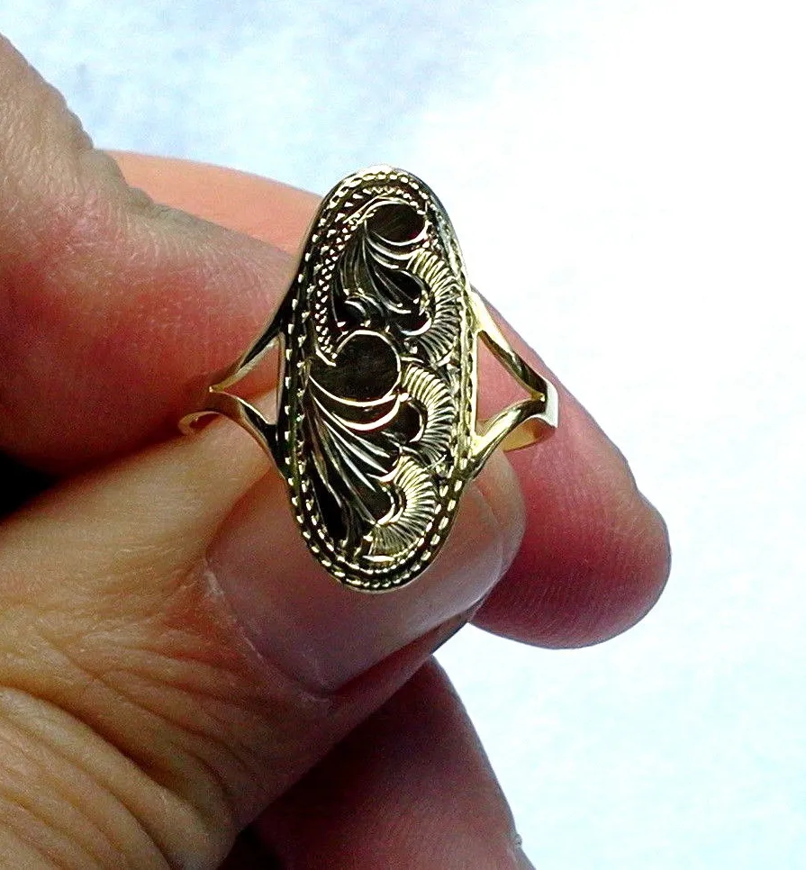 Authentic #44 New 18K Gold Plated Sterling 925 Signet Ring Size 8.75 Made in Czech 