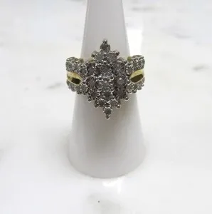 Authentic The Golden Aura Diamond Cocktail Ring
