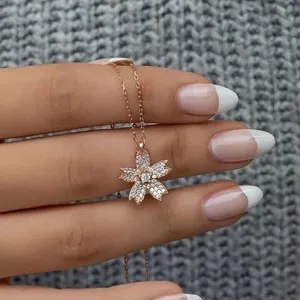 Authentic Eternal Bloom: The Radiant Sakura Moissanite Amulet