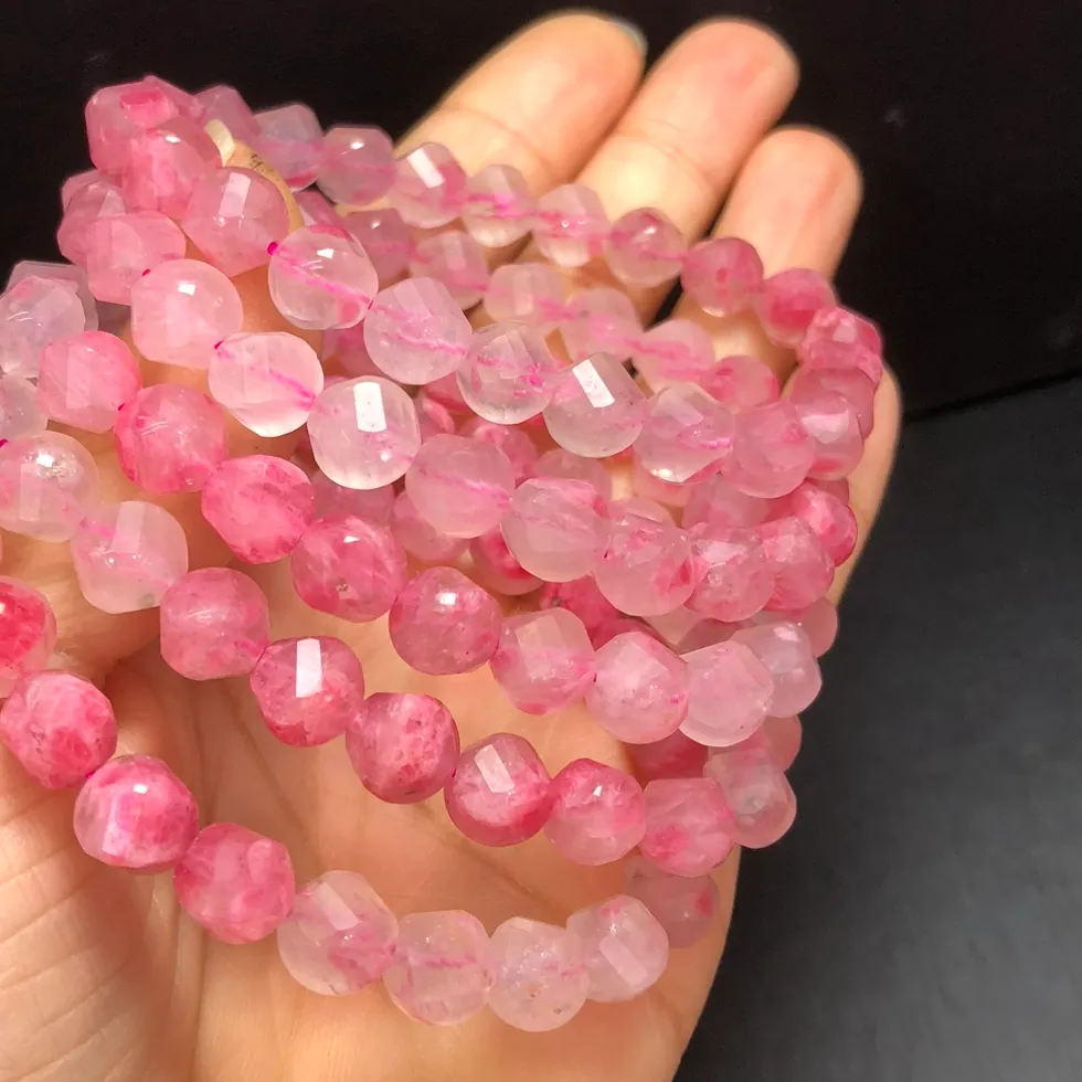 Authentic Whispering Petals: The Sakura Rhodonite Reiki Healing Bracelet