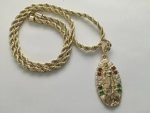 Authentic The Radiant Mantle: Sacred Guadalupe Gold-Plated Amulet