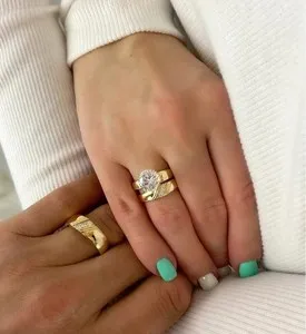 Authentic Eternal Resonance: The Celestial Matching Trio Ring Set