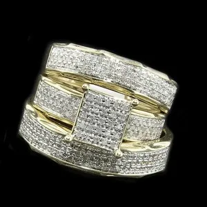 Authentic The Golden Triad: Eternal Radiance Trio Ring Set
